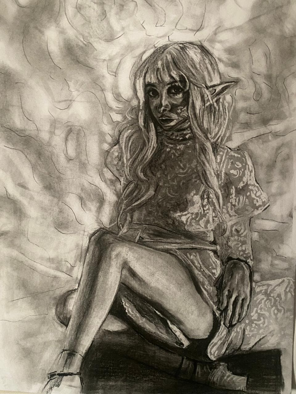 Charcoal portrait by Zalvador Pineda